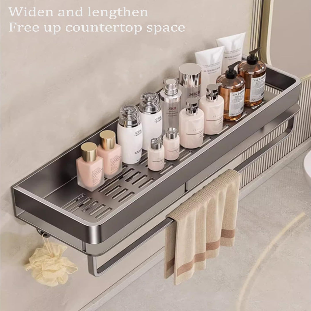 FOLAI 50cm Duschablage ohne Bohren ，rostfreie Badezimmer Organizer, schnell trocknende Badregal ohne
