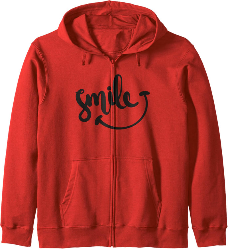 Smile Positive Inspiration Motivation Spruch Geschenk Lachen Kapuzenjacke