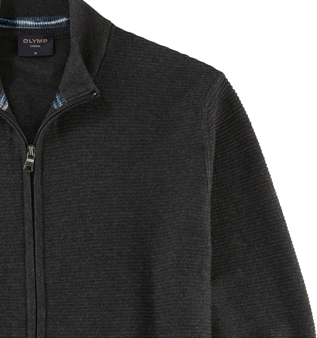 OLYMP Herren Strickjacke Casual.Strick,Struktur,Regular fit S Anthrazit 67, S Anthrazit 67