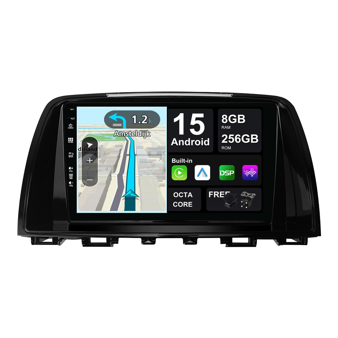 [8G+256G, Octa-Core] - Android 15 Autoradio für Mazda 6 GJ ATENZA (2012-2015) - Kabellos CarPlay/And