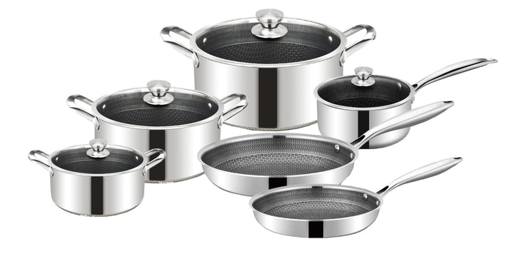 Topfset 10-tlg Edelstahl Antihaft, Topf-Set 10tlg.