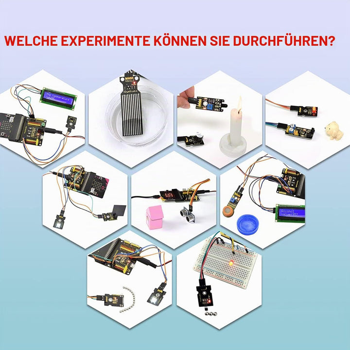 KEYESTUDIO BBC Micro:bit V2 37 In 1 Sensor Starto Kit | Microcontroller Starter Kit mit Microbit V2.