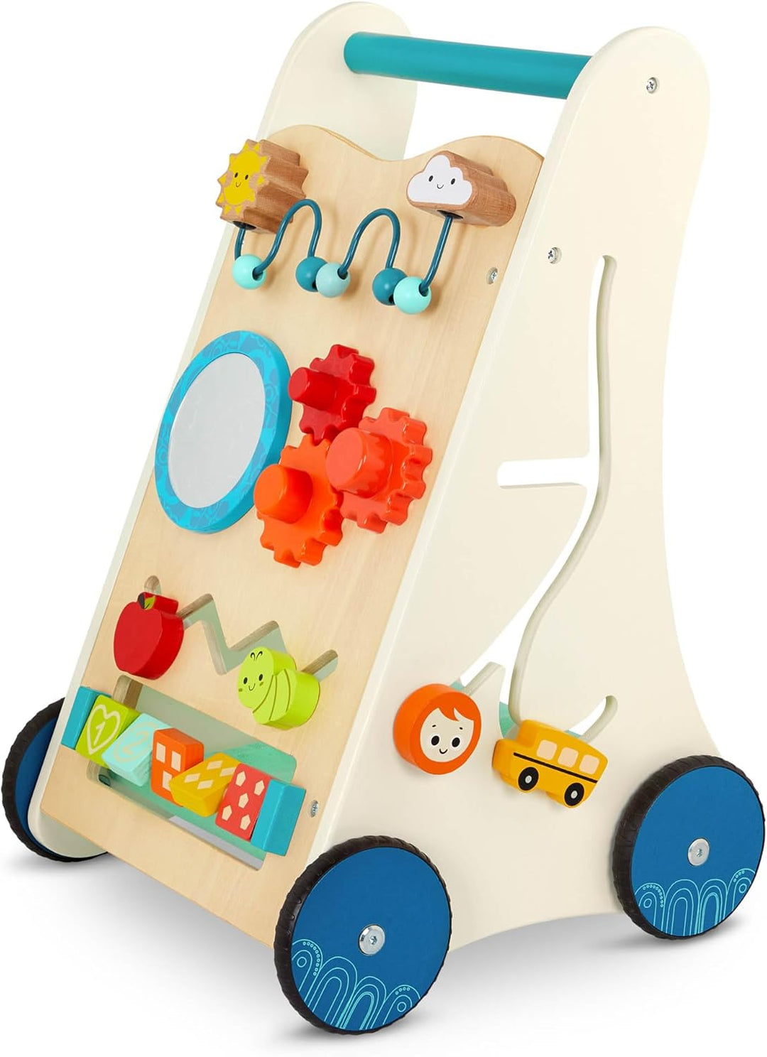 B. toys - Kleine Lernschritte - Activity Walker aus Holz - 7 Bildungsaktivitäten - Lern- und Laufspi