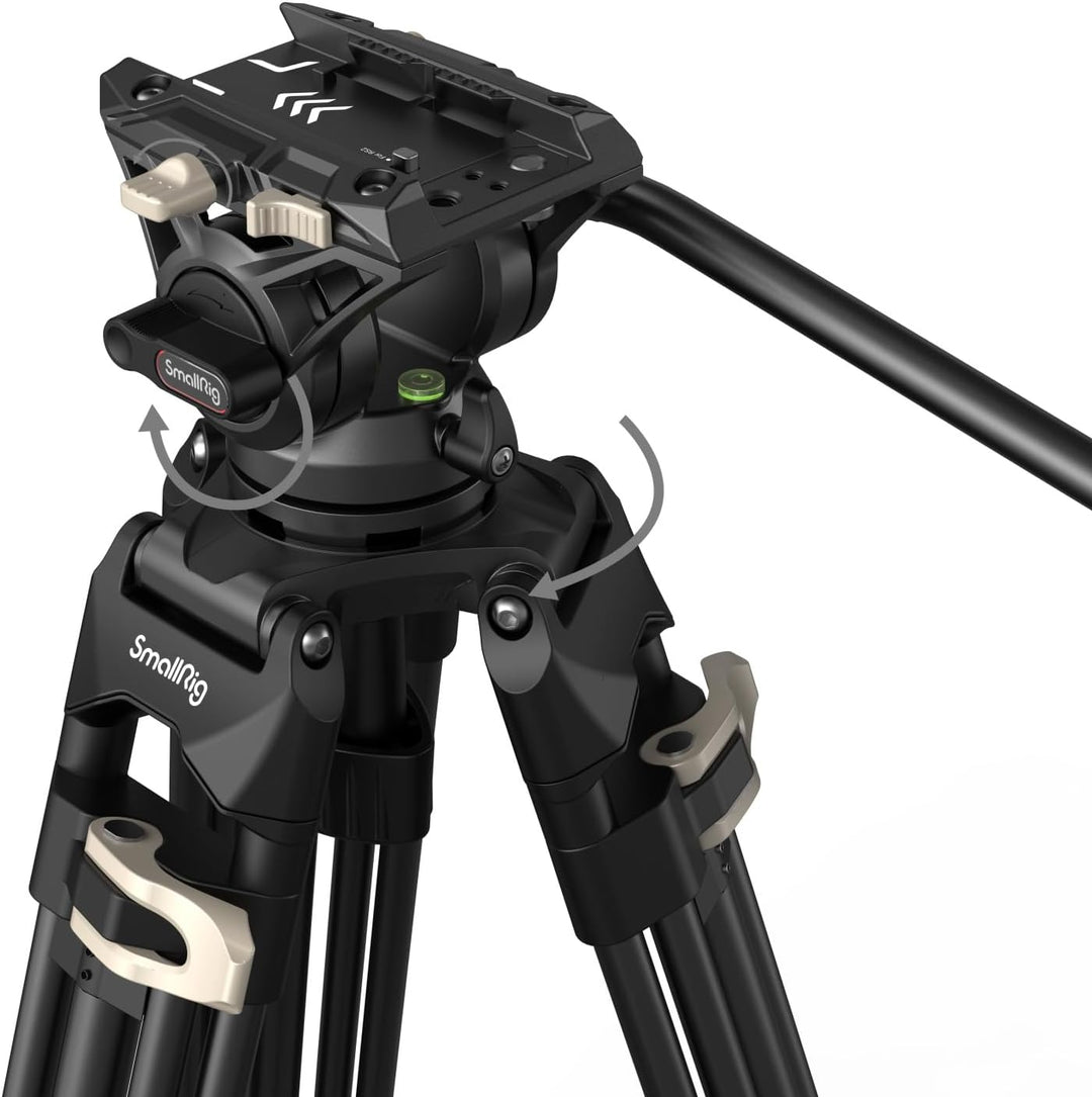 SMALLRIG Videostativ, 73-Zoll (186 cm) Heavy Duty Tripod Hochleistungs Stativ mit 360-Grad-Fluidkopf