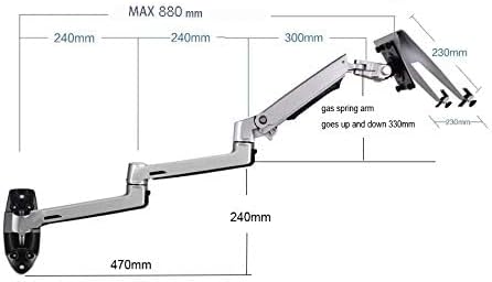XSJ8013WT Wandhalterung Laptophalterung Ultra Langer Arm Aluminium Mechanische Feder Full Motion Lap