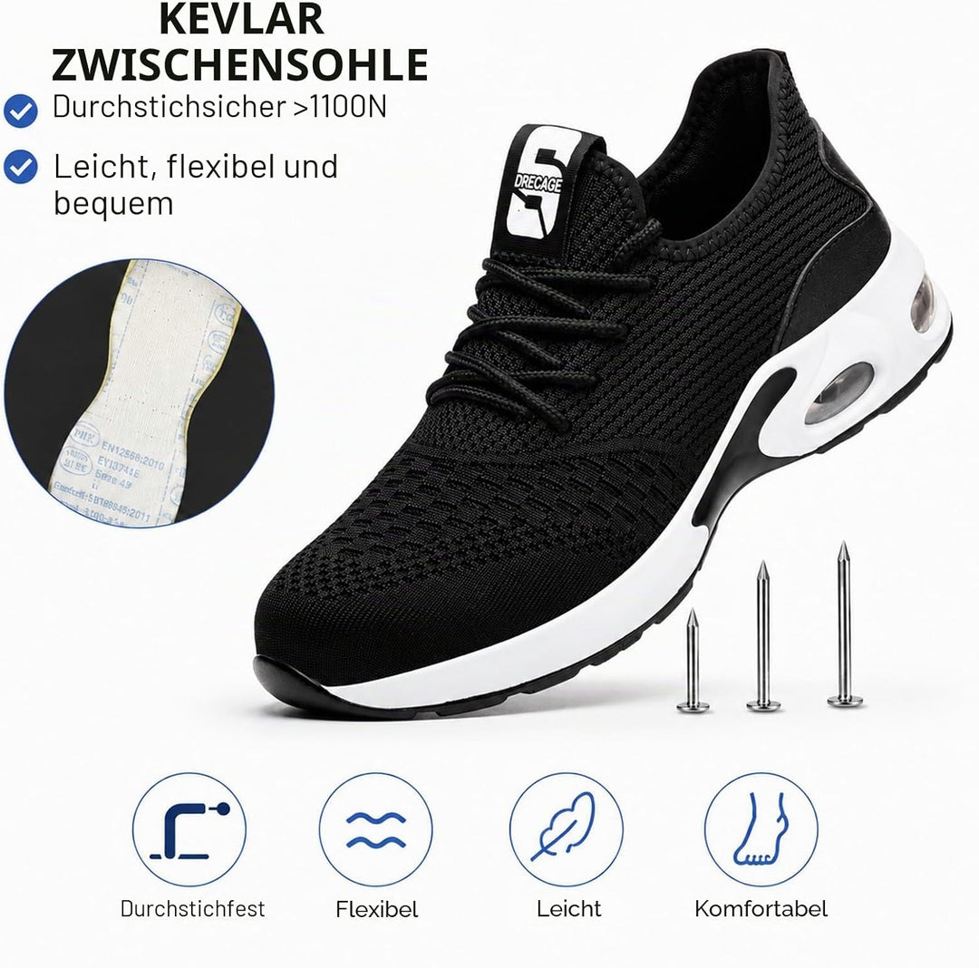 Nasogetch Sicherheitsschuhe Herren Leicht Arbeitsschuhe Damen Sportlich Stahlkappenschuhe rutschfest