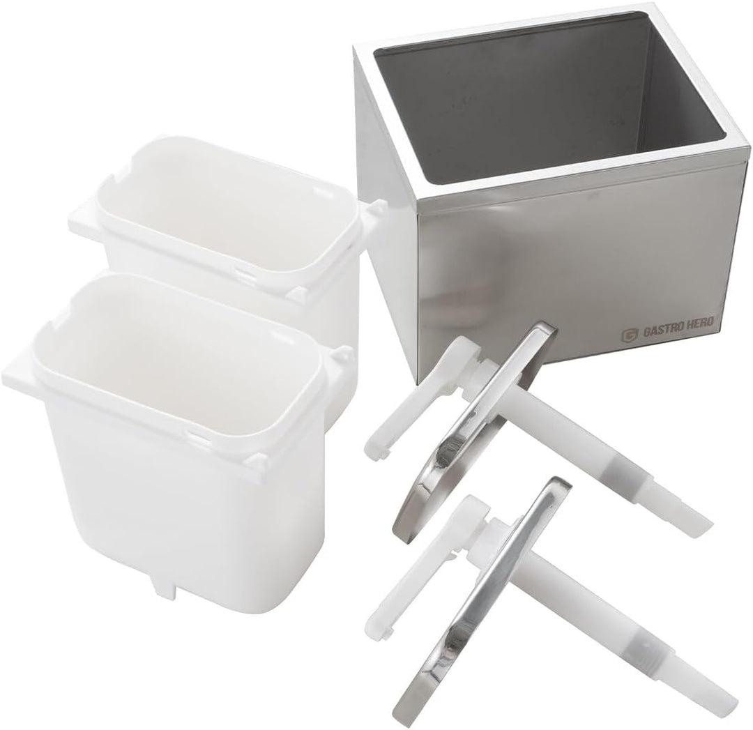 GastroHero Saucenspender 2x 2 Liter – Dosierpumpe PP für Saucen, Ketchup, Mayonnaise, Dressings &amp; Fl