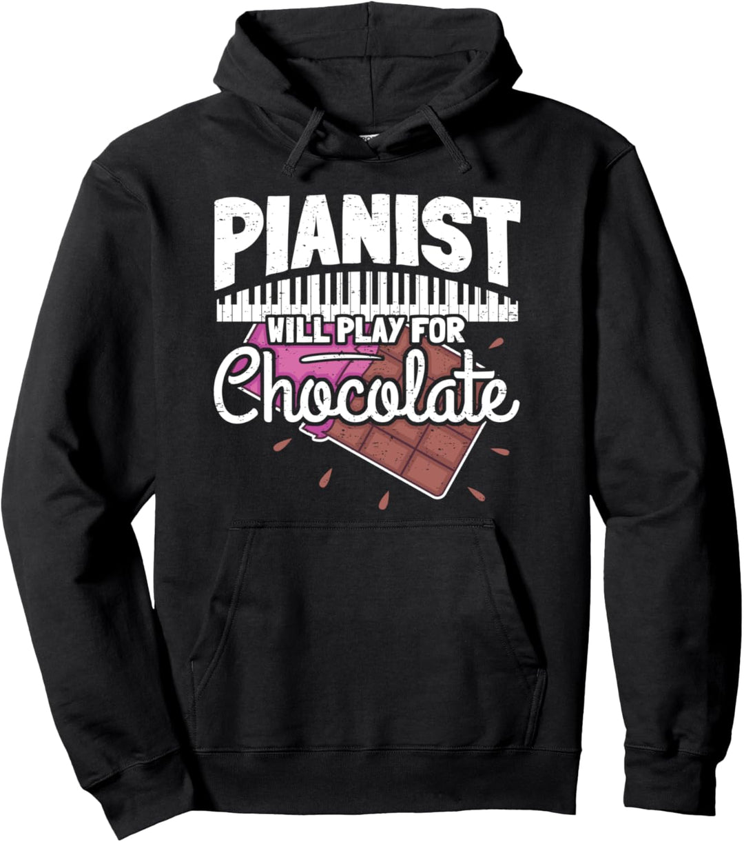 Klavierspieler Pianist Klavier Keyboard Piano I Schokolade Pullover Hoodie