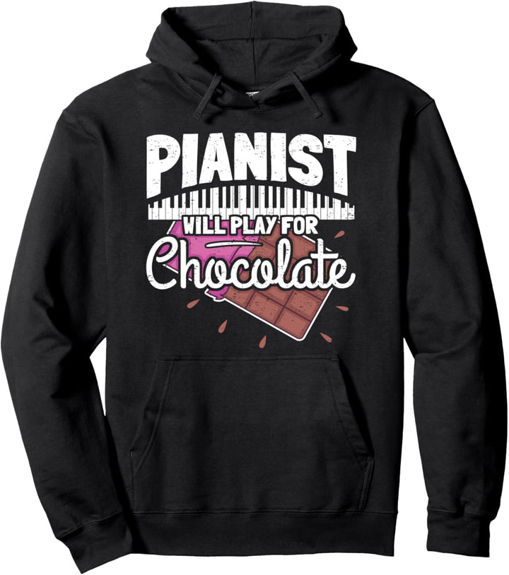 Klavierspieler Pianist Klavier Keyboard Piano I Schokolade Pullover Hoodie