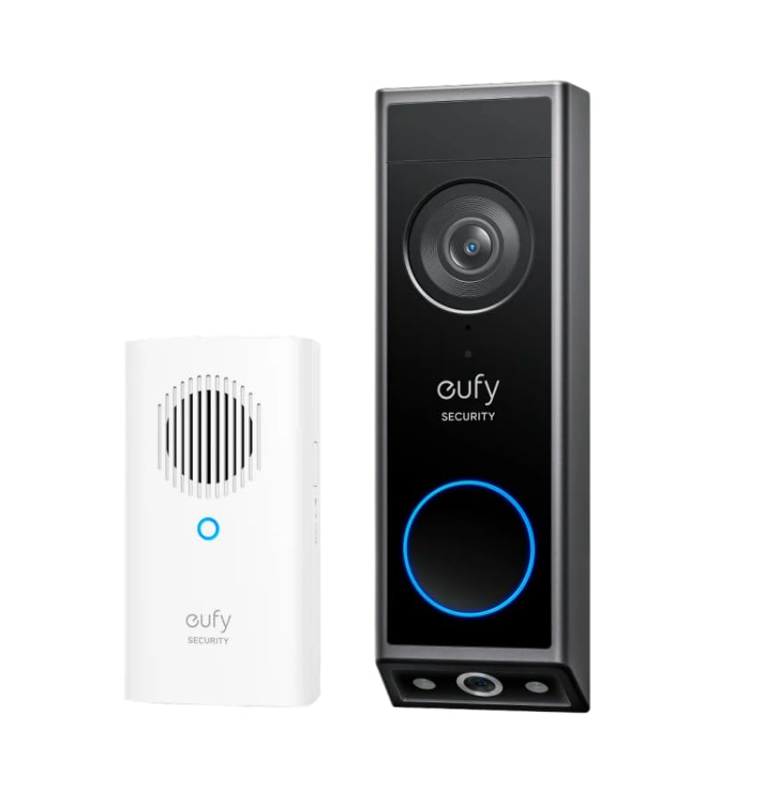 eufy Security Video Doorbell E340 &amp; Add-on Chime, Dual Doorbell with Camera with Package Detection,