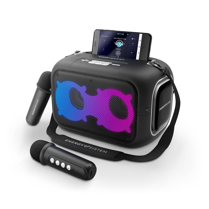 Energy Sistem Karaoke Star Party Karaoke Lautsprecher Bluetooth 5.4 50W mit 2 Mikrofonen LED Lichter