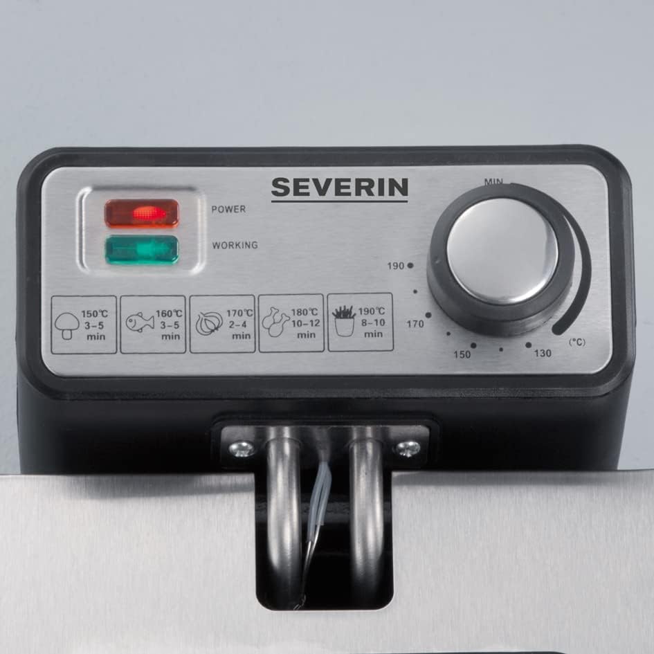 SEVERIN S72431 FR 2431 Fritteuse (2.000 W, 3 L Kapazität, 400 g,Frittiermenge) edelstahl/schwarz