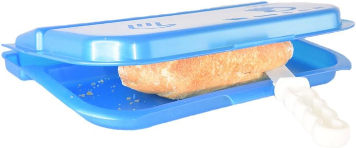 Baguette-Schneidebox Brötchen-Schneidebox mit Kunststoff-Messer (rot), Rot