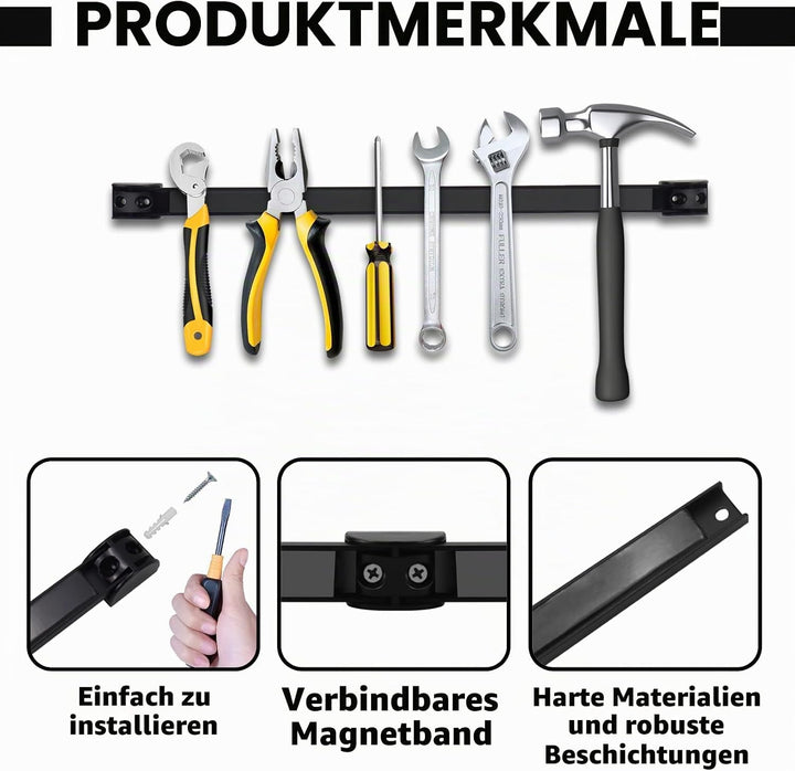 magnetleisten für werkzeug 5 Stück, werkzeug magnetleiste Set 40cm, magnethalter werkzeug für Küche,