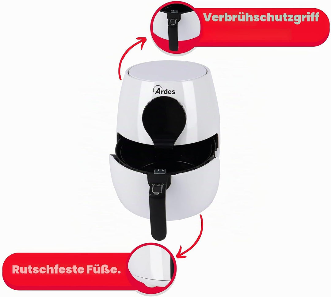 ARDES - ARAMFRY34 Heissluftfritteuse Fassungsvermögen 5 Liter Air Fryer Klein mit Touchscreen-Digita