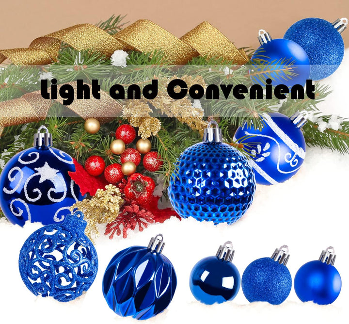 Ywlake Weihnachtskugel Ornamente Set für Weihnachtsbaum, 100-pcs Weihnachtsbaum Dekorationen Set Bru