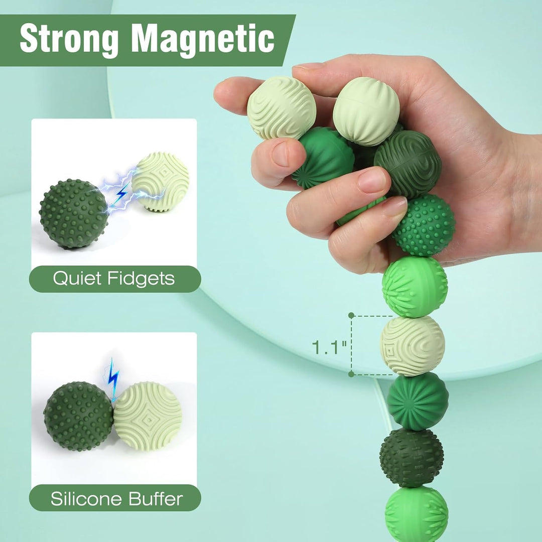 8 Stück Magnetkugeln Fidget Toys Erwachsene, Magnetische Kugeln Sensorik Spielzeug, Stress Bälle Mit
