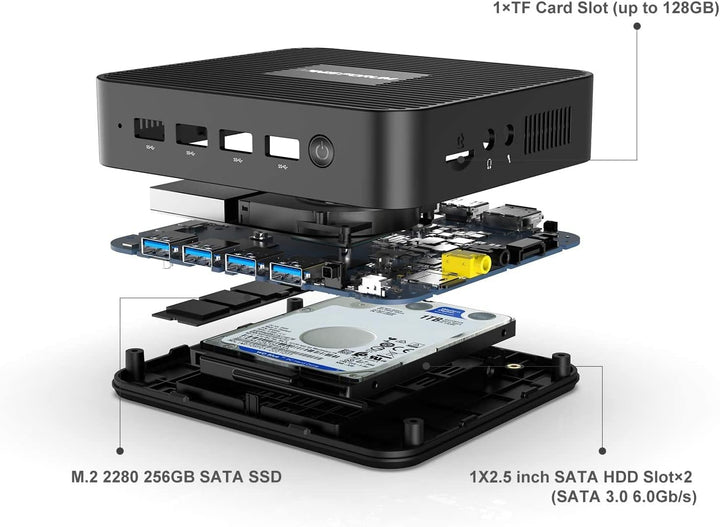 MINIS FORUM Mini PC Lüfterlos 8GB DDR4 256GB SSD Pentium N5030 Processor (up to 3.1GHz) Mini Compute