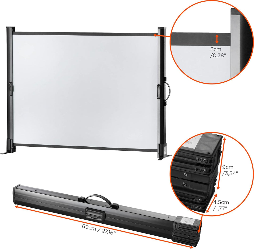 celexon Mobil Professional Tisch-Leinwand 40" | 81x61 cm 4:3 | kleine Full-HD, 4K Leinwand mit Trans