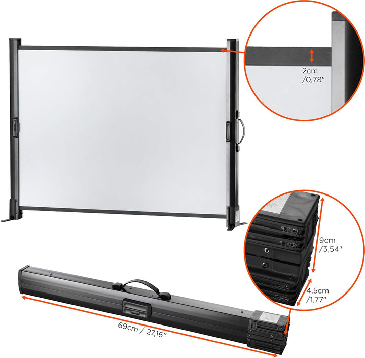 celexon Mobil Professional Tisch-Leinwand 40" | 81x61 cm 4:3 | kleine Full-HD, 4K Leinwand mit Trans