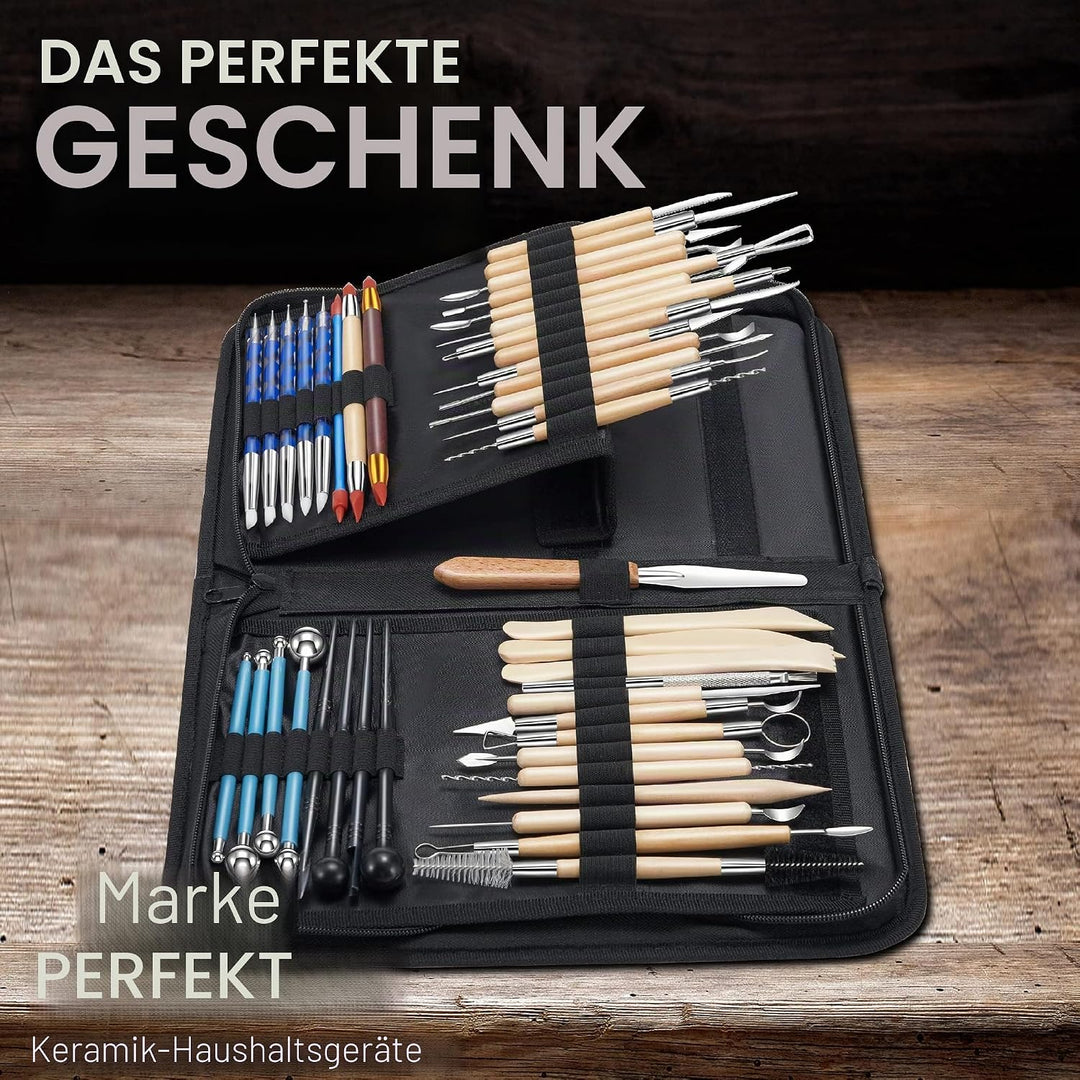 Töpfer-Ton-Modellierwerkzeuge, 44 Doppelseitige Professionelles Tonwerkzeug Töpferwerkzeug-Set mit T