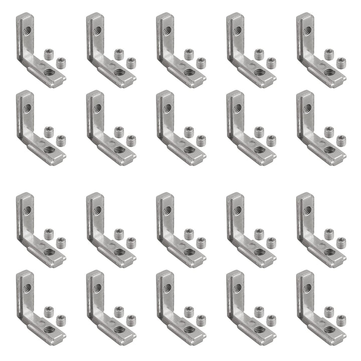 AUTOUTLET 20x T Slot T-Nut Innenwinkel, Aluminium Profil 2020 Nut 6 M4 Aussenwinkel Zinklegierung Kl