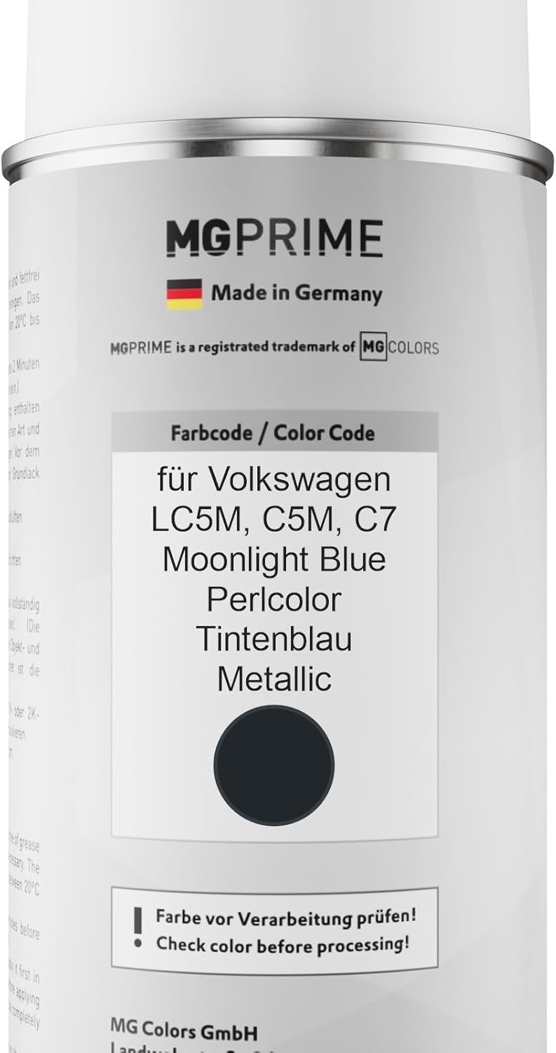 MG PRIME Autolack Sprühdosen Set für Volkswagen VW LC5M / C5M / C7 Moonlight Blue Perlcolor/Tintenbl