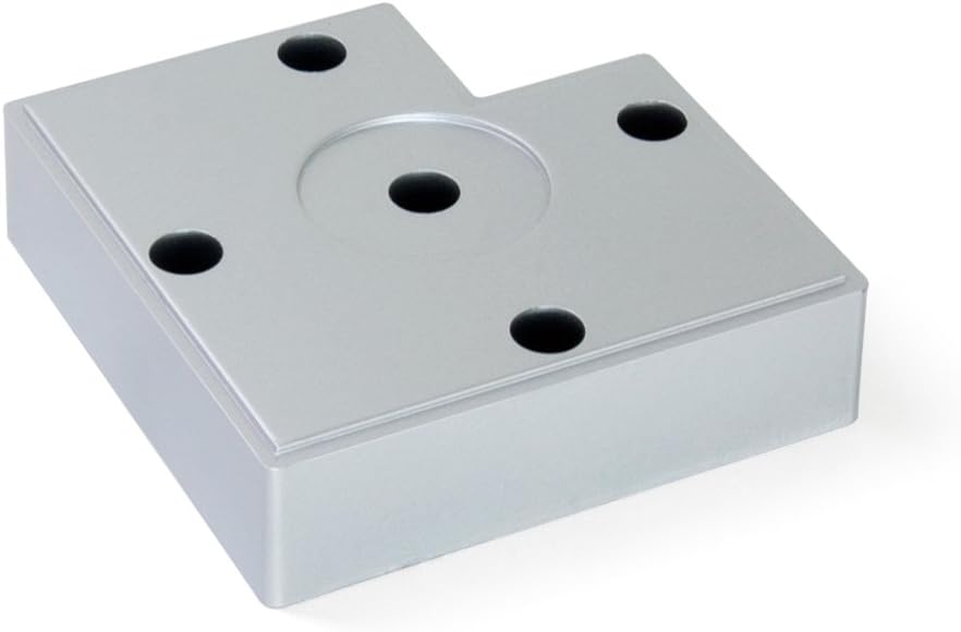 Emuca 2039325 Set aus 20 Füssen für Möbel/Schrank/Bett aus Aluminiumfarbenem Kunststoff, 15 mm H 15