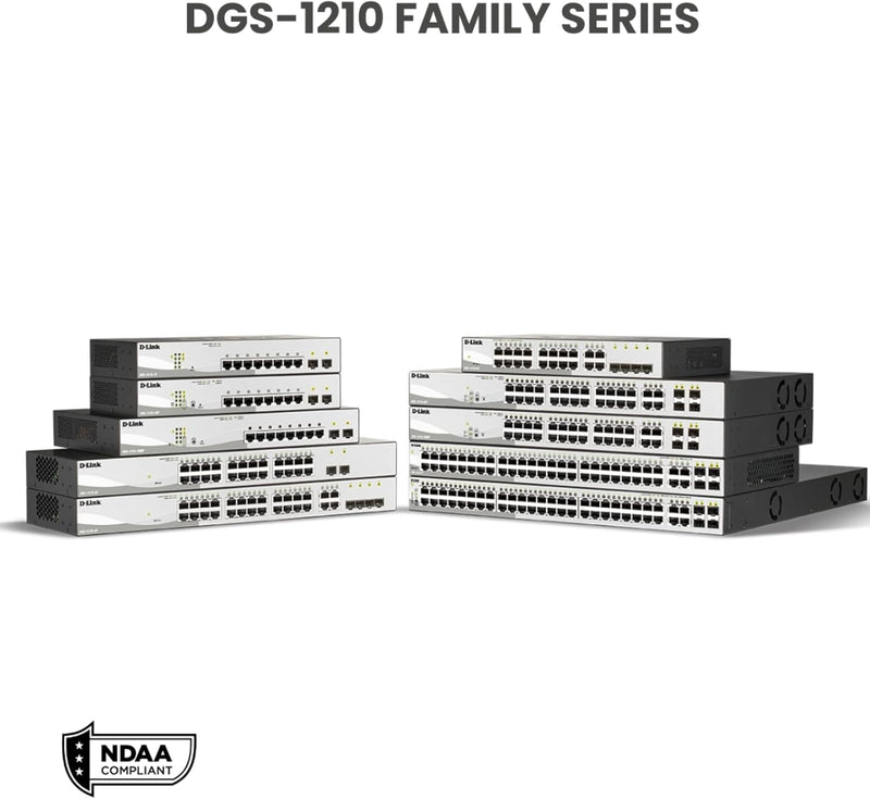D-Link DGS-1210-10 10-Port Gigabit Smart Switch (8 x 10/100/1000 Mbit/s Base-T-Ports, 2 x 100/1000 M