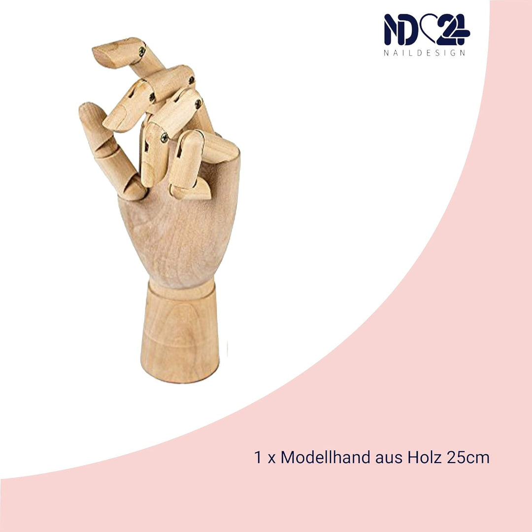 Holzhand - Modellhand Aus Holz 25cm - Gliederpuppe Beweglich