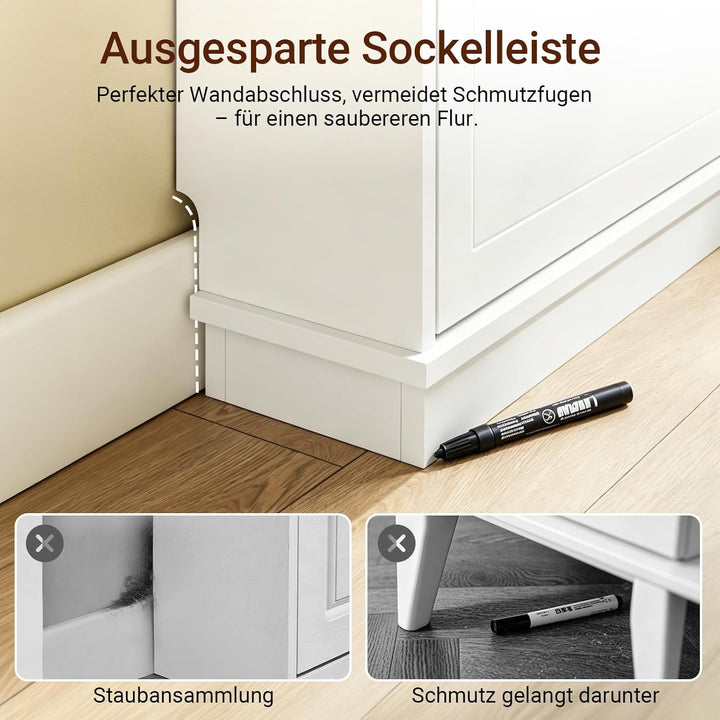 SoBuy Schuhschrank Schmal - Extrem Schmal 18Cm, Passt Grosse Schuhe Bis EU 47, Schmaler Schuhschrank