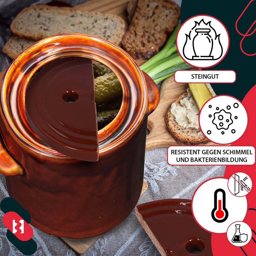 KOTARBAU® Beschwerungsstein für Gärtopf aus Steinzeug Halbiert Fermentiergewicht für Sauerkrauttopf