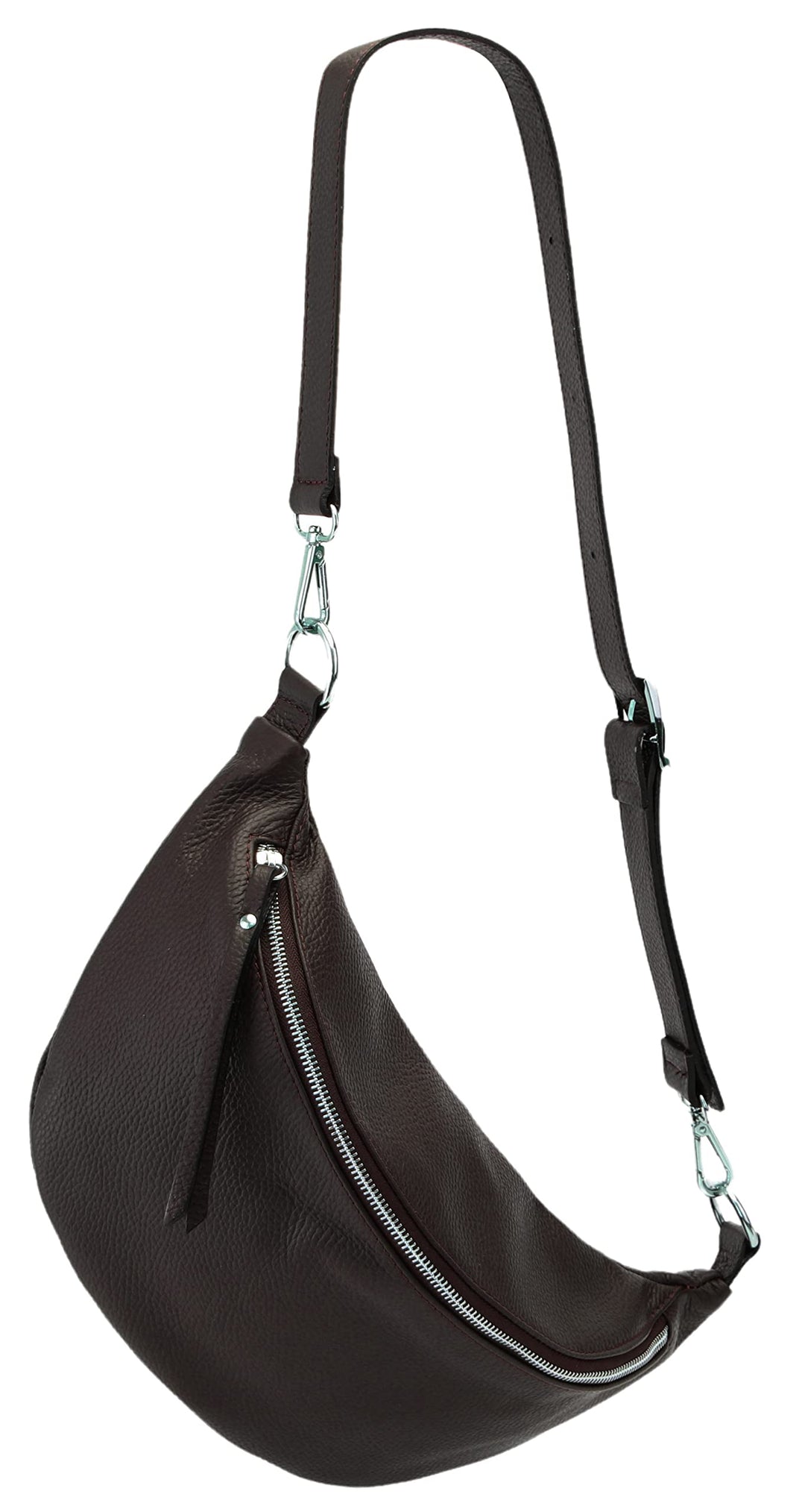 SH Leder echt Leder Damen Unisex Brusttasche für Festival Reise mittelgross Hüfttasche Crossbody Bag