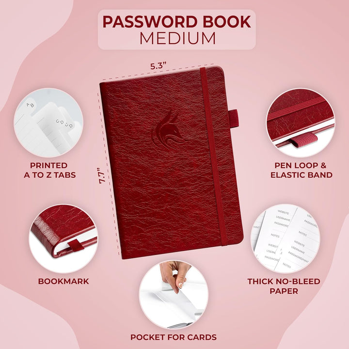 Clever Fox Passwortbuch mit Registerkarten - Adress- und Passwort-Organisationsbuch mit alphabetisch