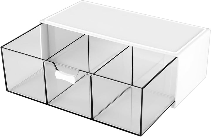 4 Stück Stapelbare Kosmetik Organizer, Badezimmer Organizer mit Schubladen, Make Up Organizer für Ko