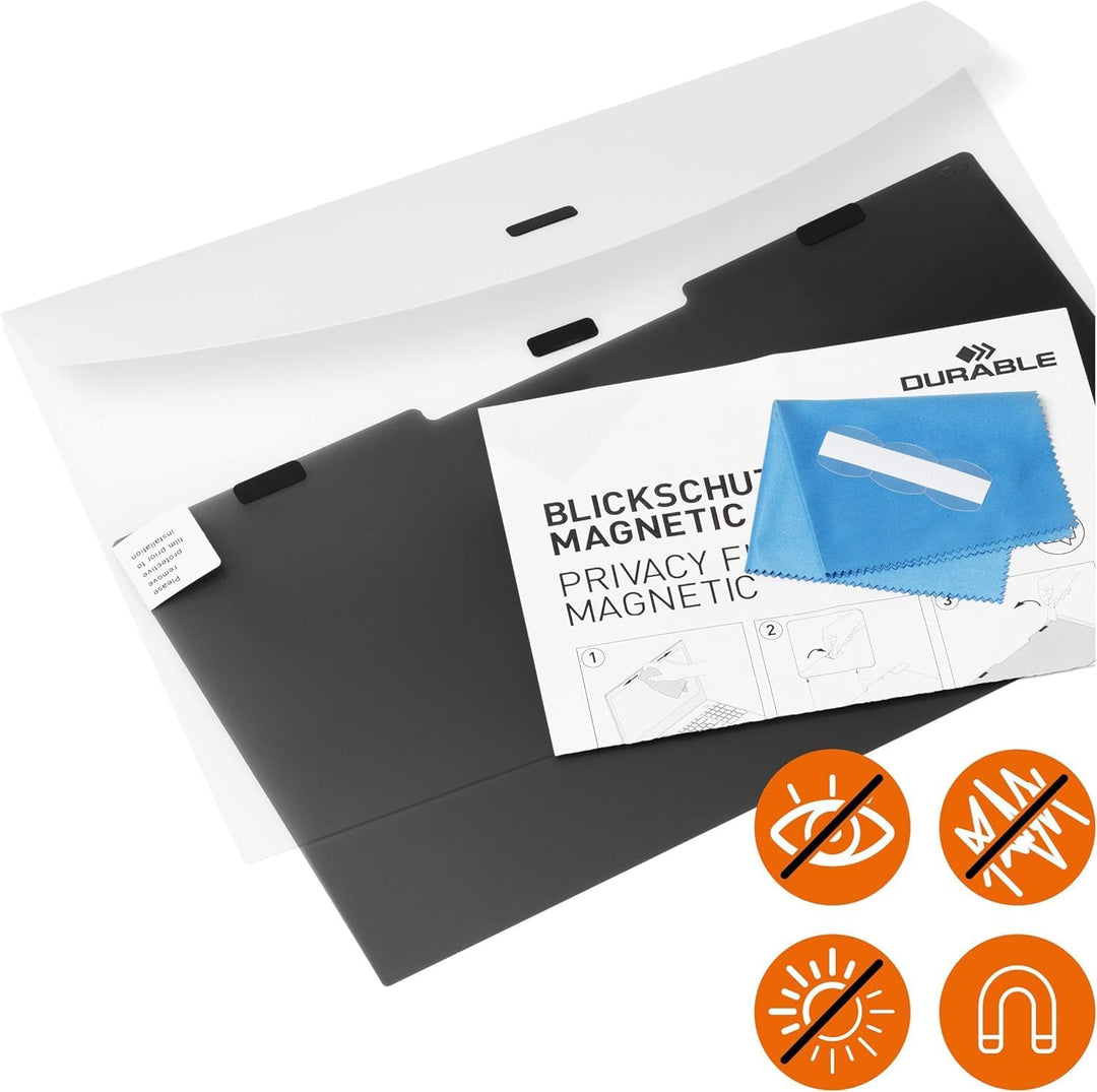 Durable Blickschutzfilter magnetisch für 14,0“ Zoll Bildschirme, inkl. Tasche und Reinigungstuch, an