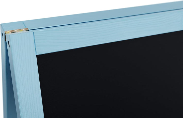 ALLboards Kundenstopper mit blauem Holzrahmen 118x61cm, Werbetafel, Gehwegaufsteller, Aufsteller, St