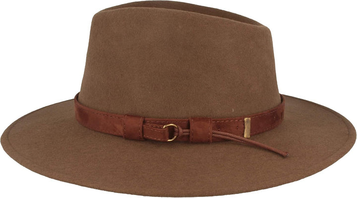 Breiter Rollbarer Outdoor Filzhut Trekkinghut 100% Wolle Hut Wasserabweisend Faltbar Ledergarnitur H