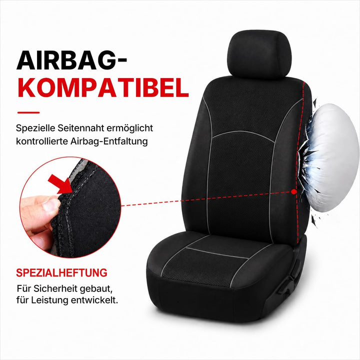 AUTOYOUTH Sitzbezug Auto Vordersitze mit Kopfstützenbezügen – Autositzschoner aus atmungsaktivem Sto