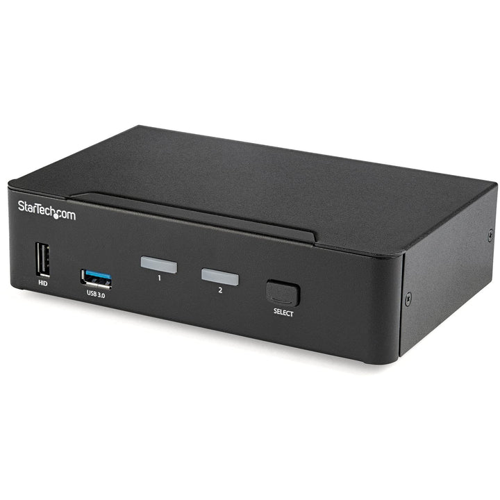 StarTech.com 2 Port DisplayPort KVM Switch - 4K 60Hz - Einzelner DP 4K Bildschirm - Dual Port UHD DP