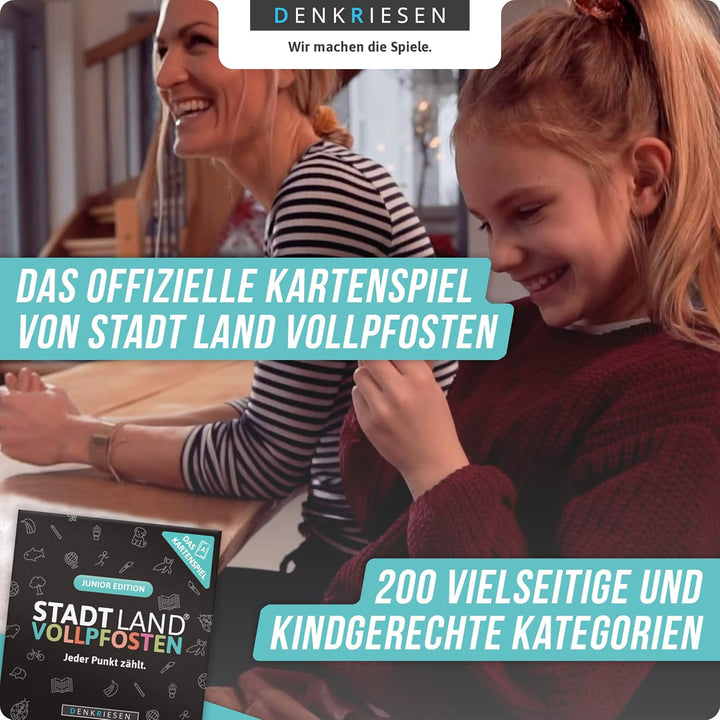 DENKRIESEN - STADT LAND VOLLPFOSTEN® - Das Trio der Kartenspiele - JUNIOR - Classic – ROTLICHT | inn