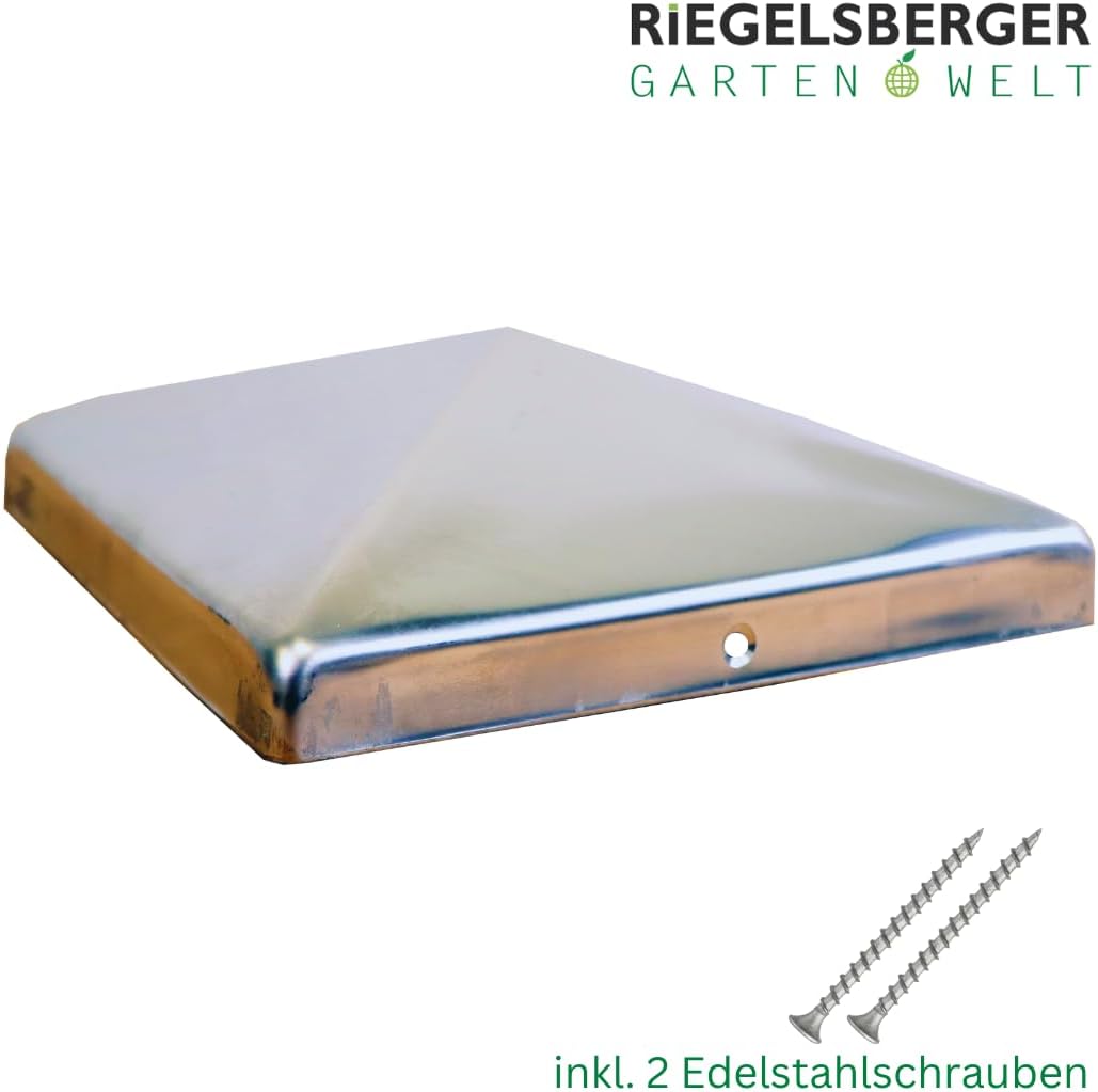 Premium Pfostenkappe 151x151 mm aus Edelstahl für Pfosten 15x15 cm Pyramide Zaunkappe Abdeckkappe 1