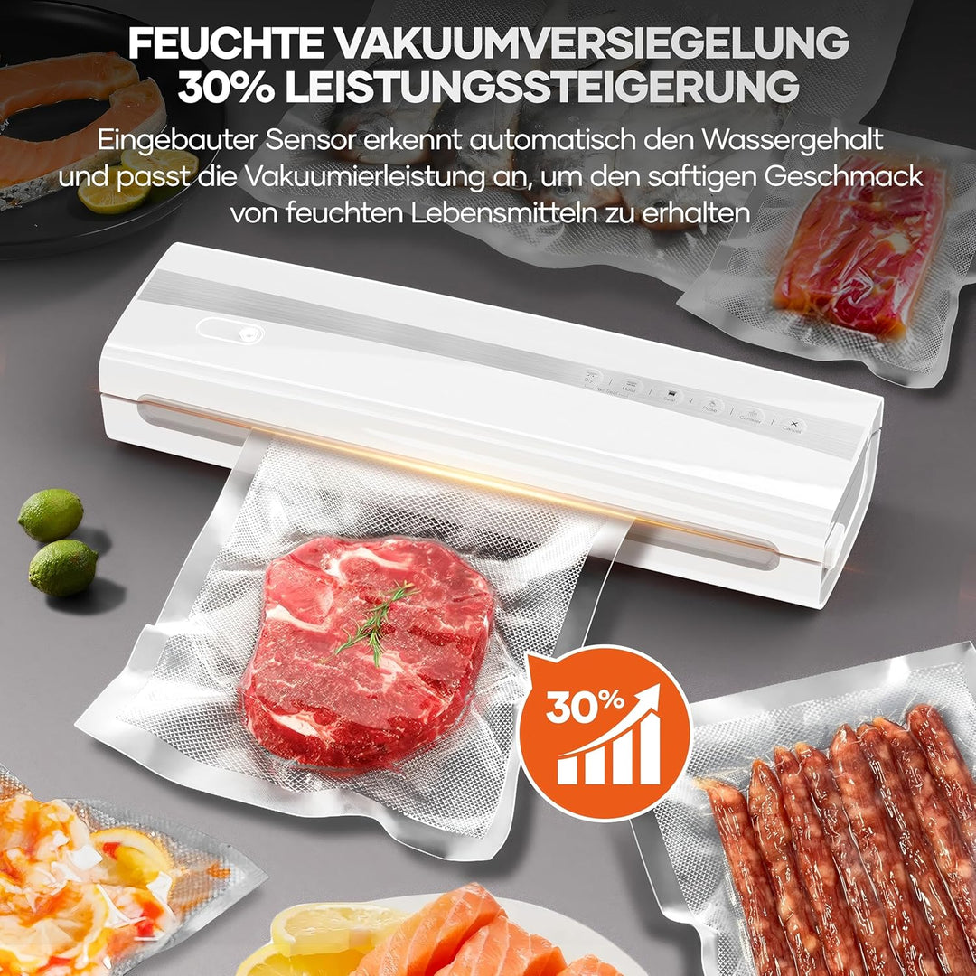 Vakuumiergerät mit Vakuumierbeuteln, kompaktes, vollautomatisches Trocken-/Feucht-Versiegelungsgerät