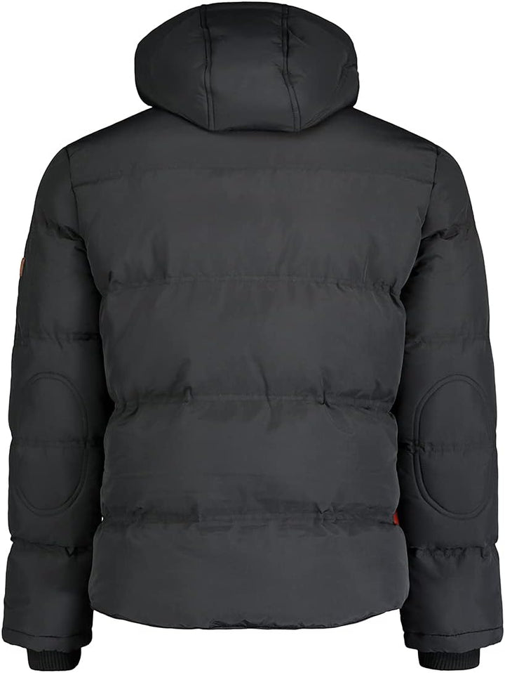 Geographical Norway Herren Winterjacke mit Kapuze Full Zip gefüttert Wind- und Kälteabweisend schnel