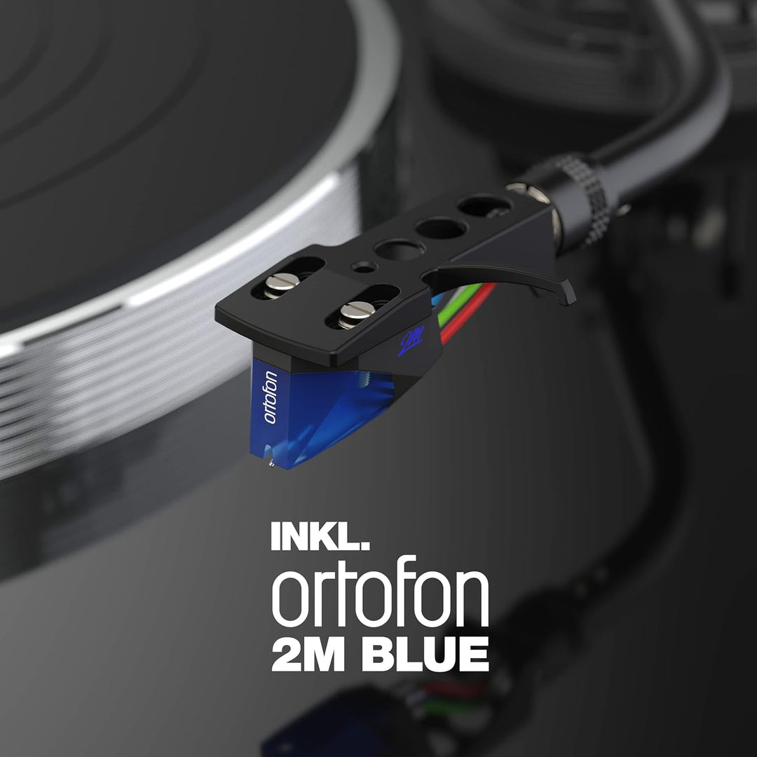 Reloop Turn X - Premium HiFi-Plattenspieler inkl. Ortofon 2M Blue Tonabnehmer, Super High Torque-Dir