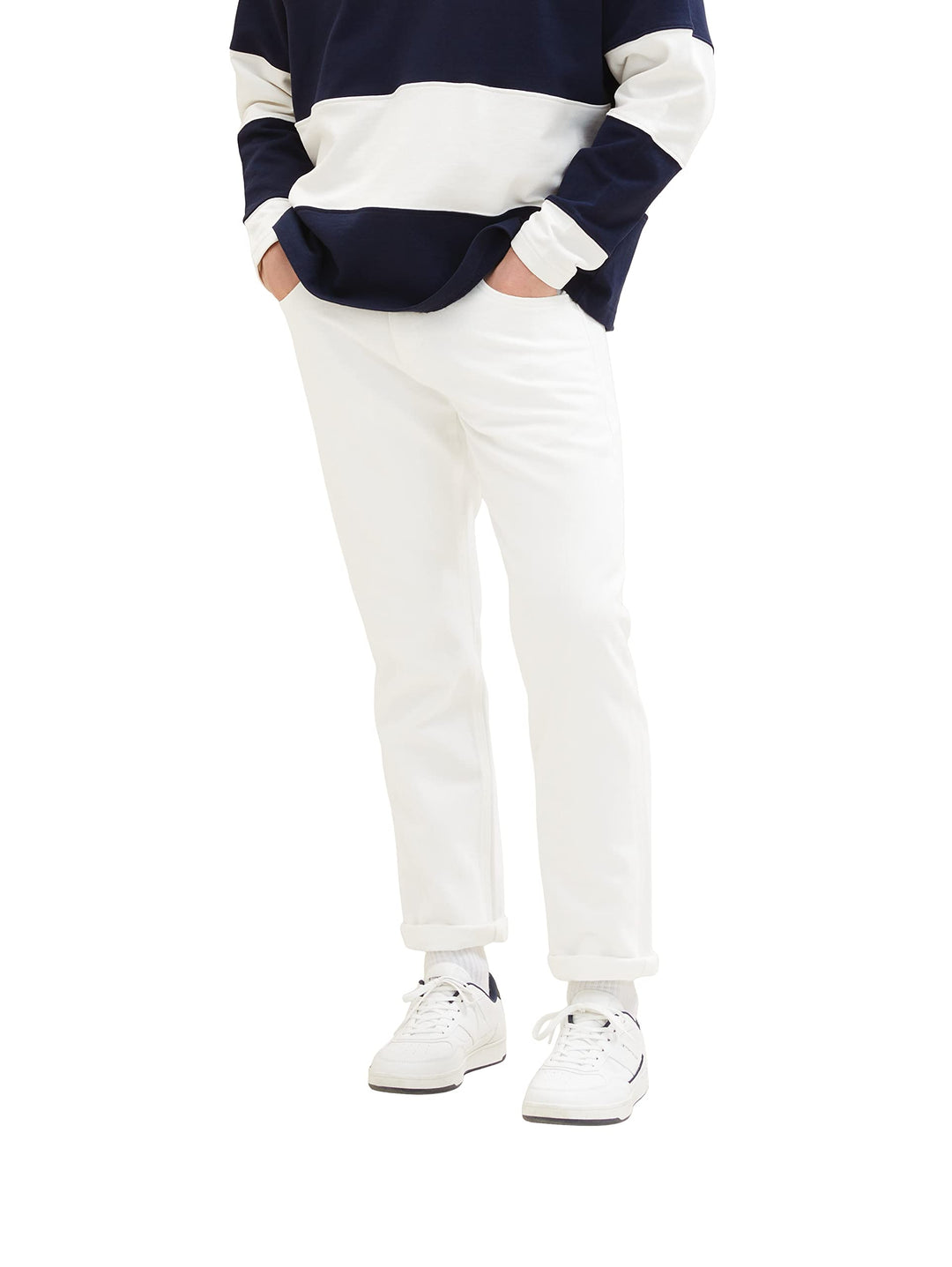 TOM TAILOR Herren Marvin Straight Jeans 34W / 32L 10101 - White Denim, 34W / 32L 10101 - White Denim