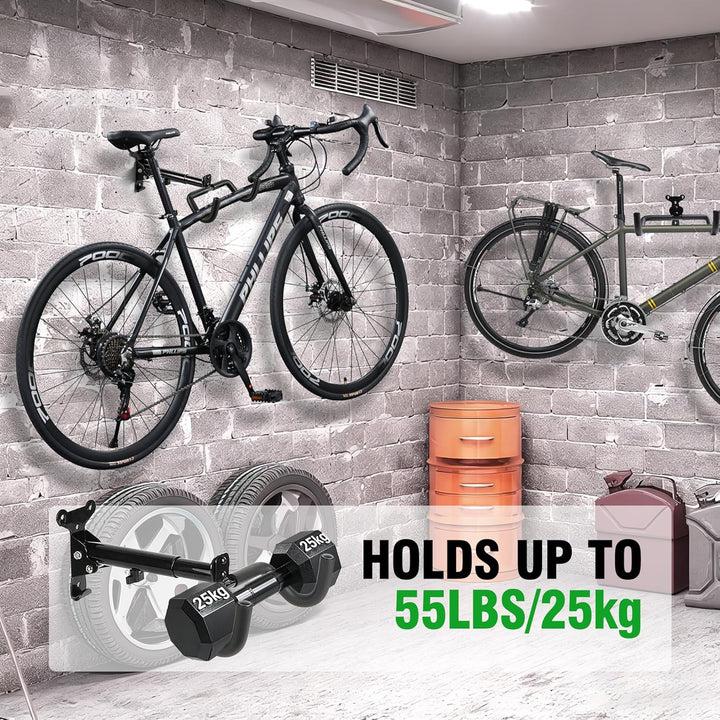 Fahrrad Wandhalterung, Fahrradhalterung Wand bis 25kg Tragfähigkeit, Winkel und Wandabstand Einstell