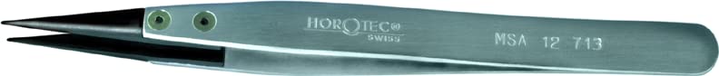 KD89 Horotec MSA12.713 Pinzette aus Aluminium mit Endkappen aus Kohlefaser, Schwarz, nicht magnetisc