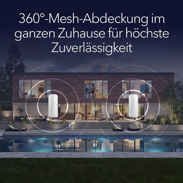 NETGEAR Orbi 870 Serie Tri-Band WiFi 7 Mesh-System (RBE872) – Router + 1 Satellit-Repeater, Sicherhe