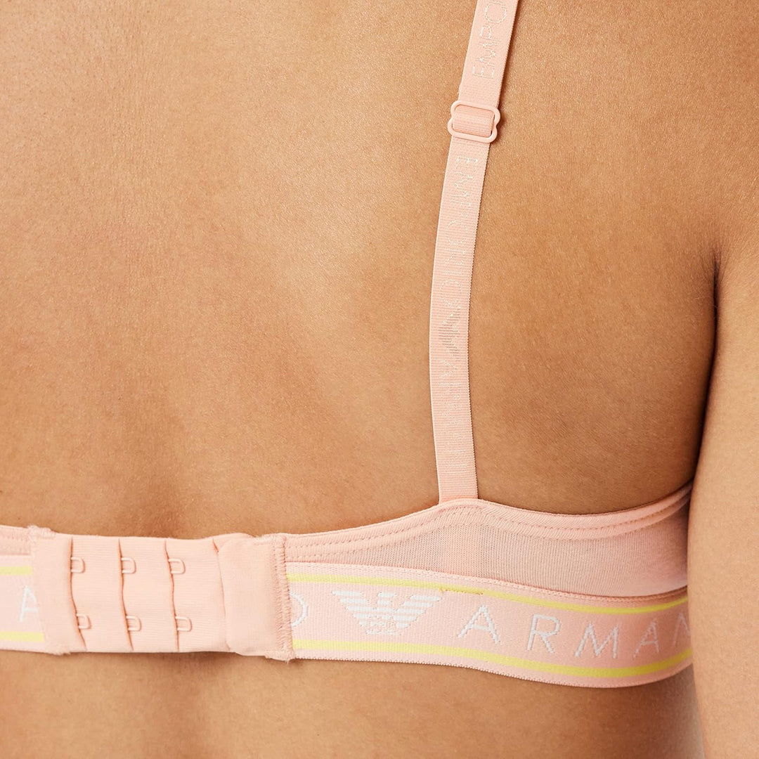 Emporio Armani Damen Women's Iconic Logoband Padded Bra XS Apricot, XS Apricot
